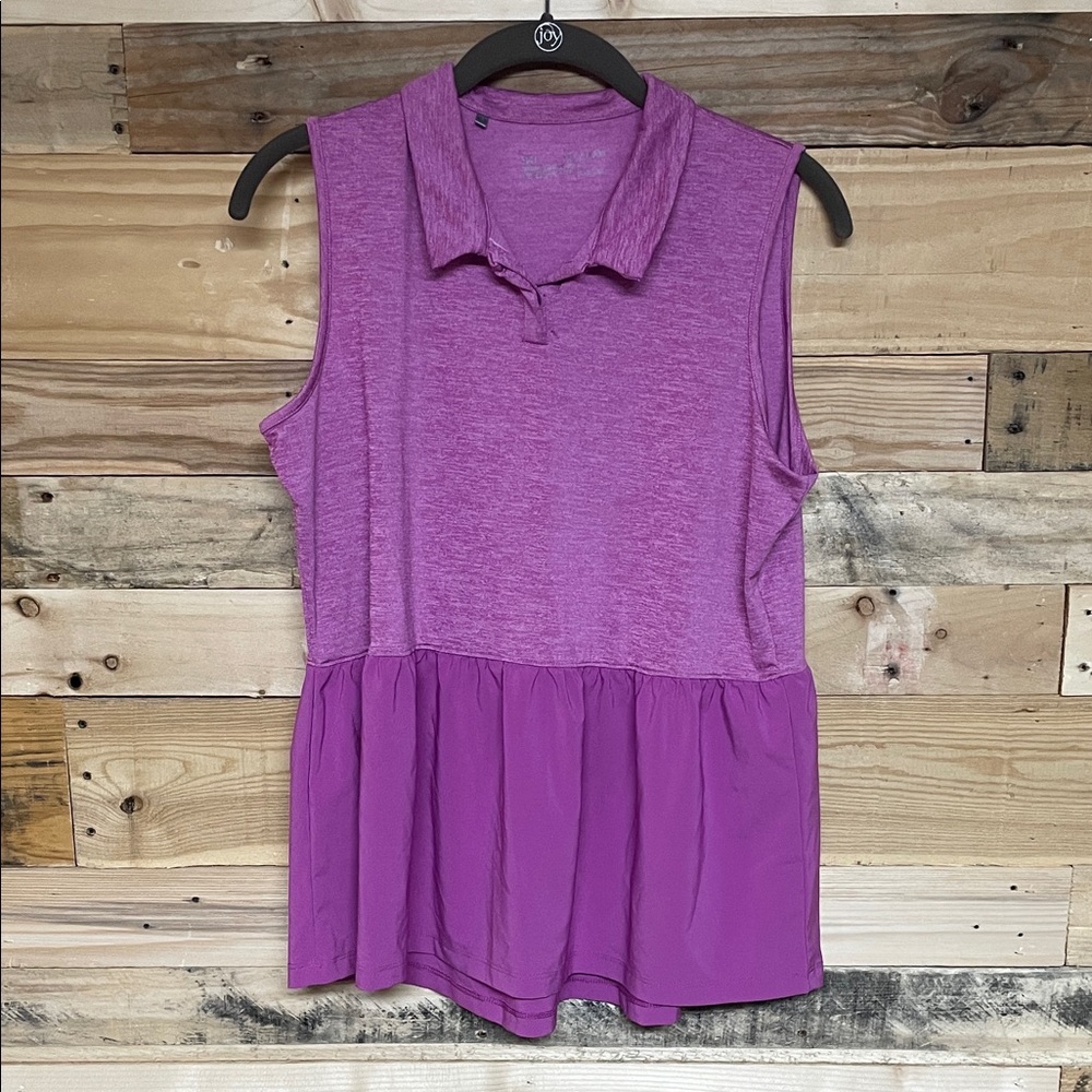 Under Armour size YXL Lightweight Sleeveless Soft Flowy Collar Active Purple Top